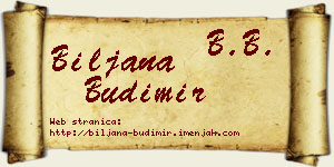 Biljana Budimir vizit kartica